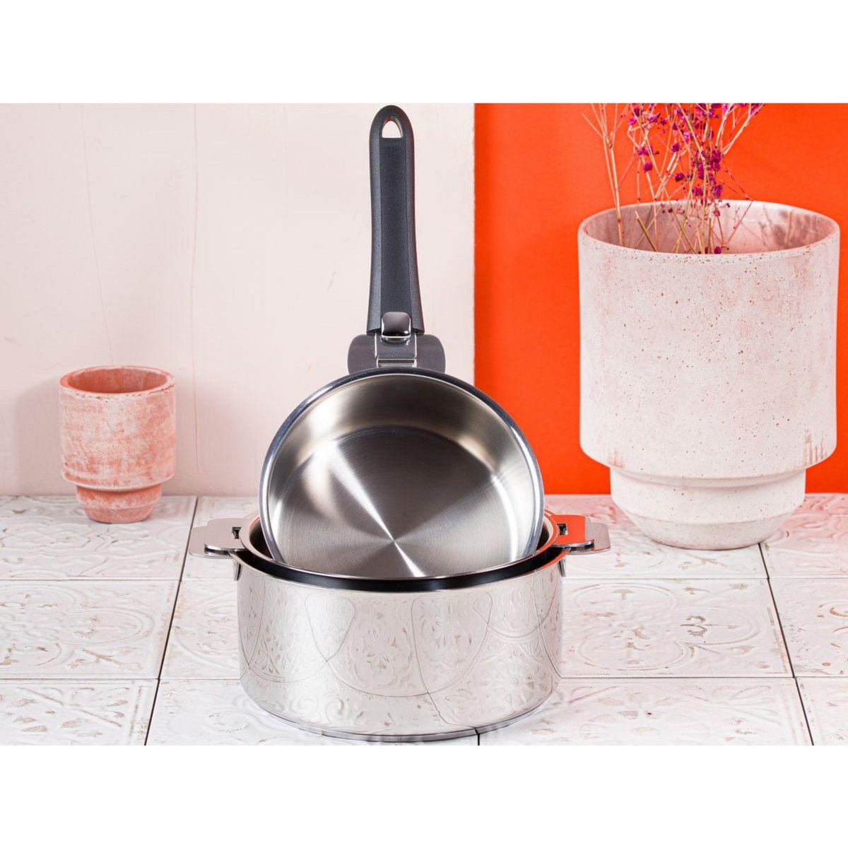 CRISTEL Batterie de cuisine 3 casseroles amovibles 16 a 20cm