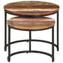 Voir la diapositive 2 : VIDAXL Tables gigognes 2 pcs Bois de recuperation massif