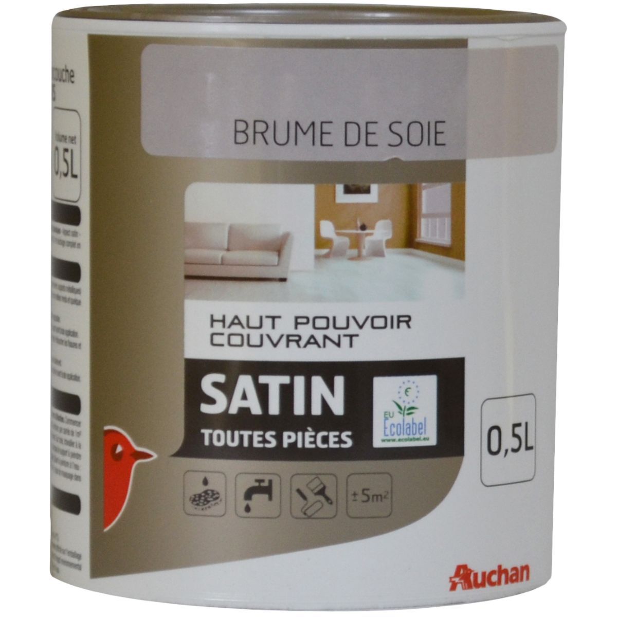 AUCHAN Peinture murale satin Brume de soie