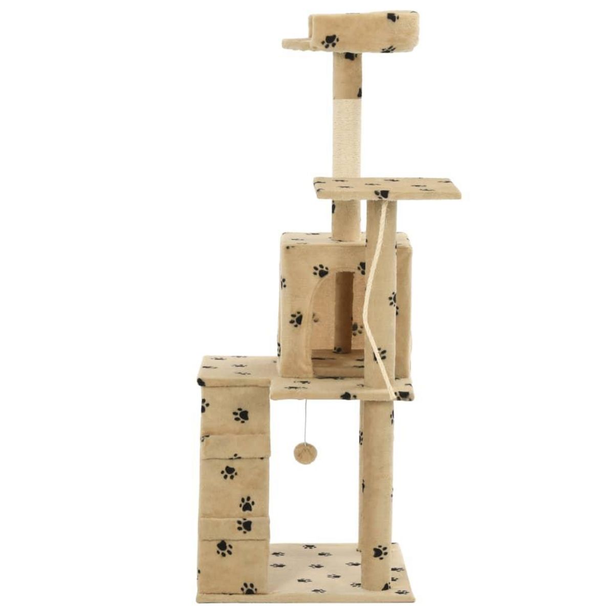 VIDAXL Arbre a chat avec griffoirs en sisal 120 cm Beige Motif pattes