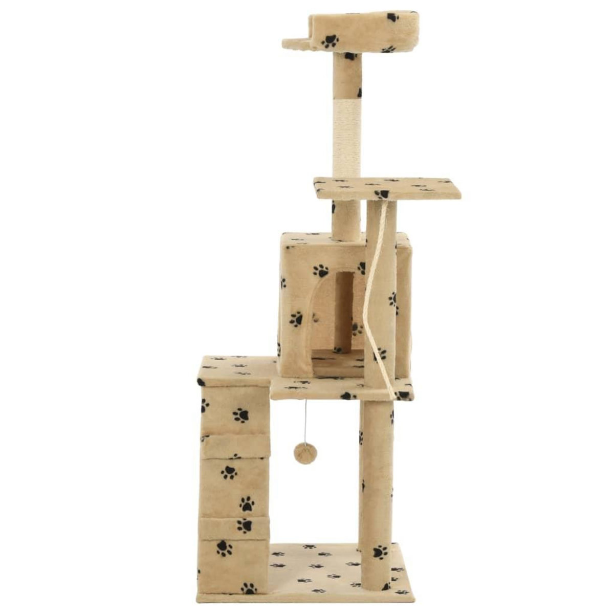 VIDAXL Arbre a chat avec griffoirs en sisal 120 cm Beige Motif pattes