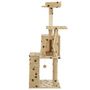 Voir la diapositive 3 : VIDAXL Arbre a chat avec griffoirs en sisal 120 cm Beige Motif pattes