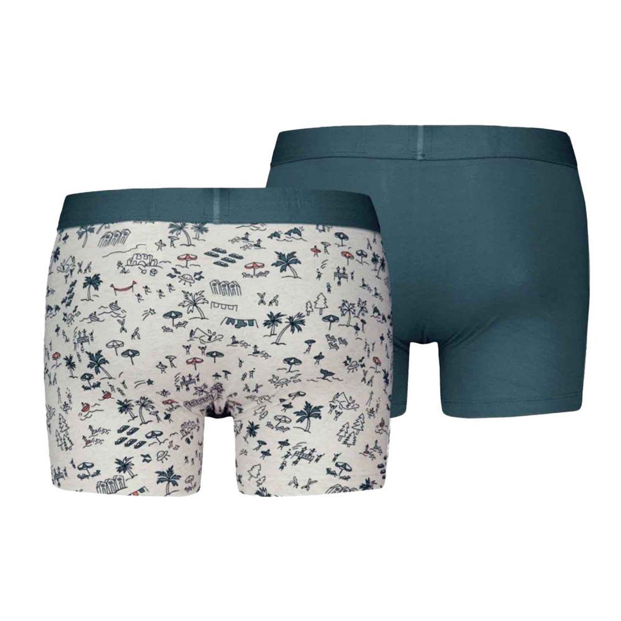 Voir la diapositive 2 : Levi's 2x Boxers Gris/Bleu Homme Levi's Beach
