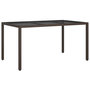 Voir la diapositive 2 : VIDAXL Table de jardin 150x90x75 cm Verre trempe/resine tressee Marron