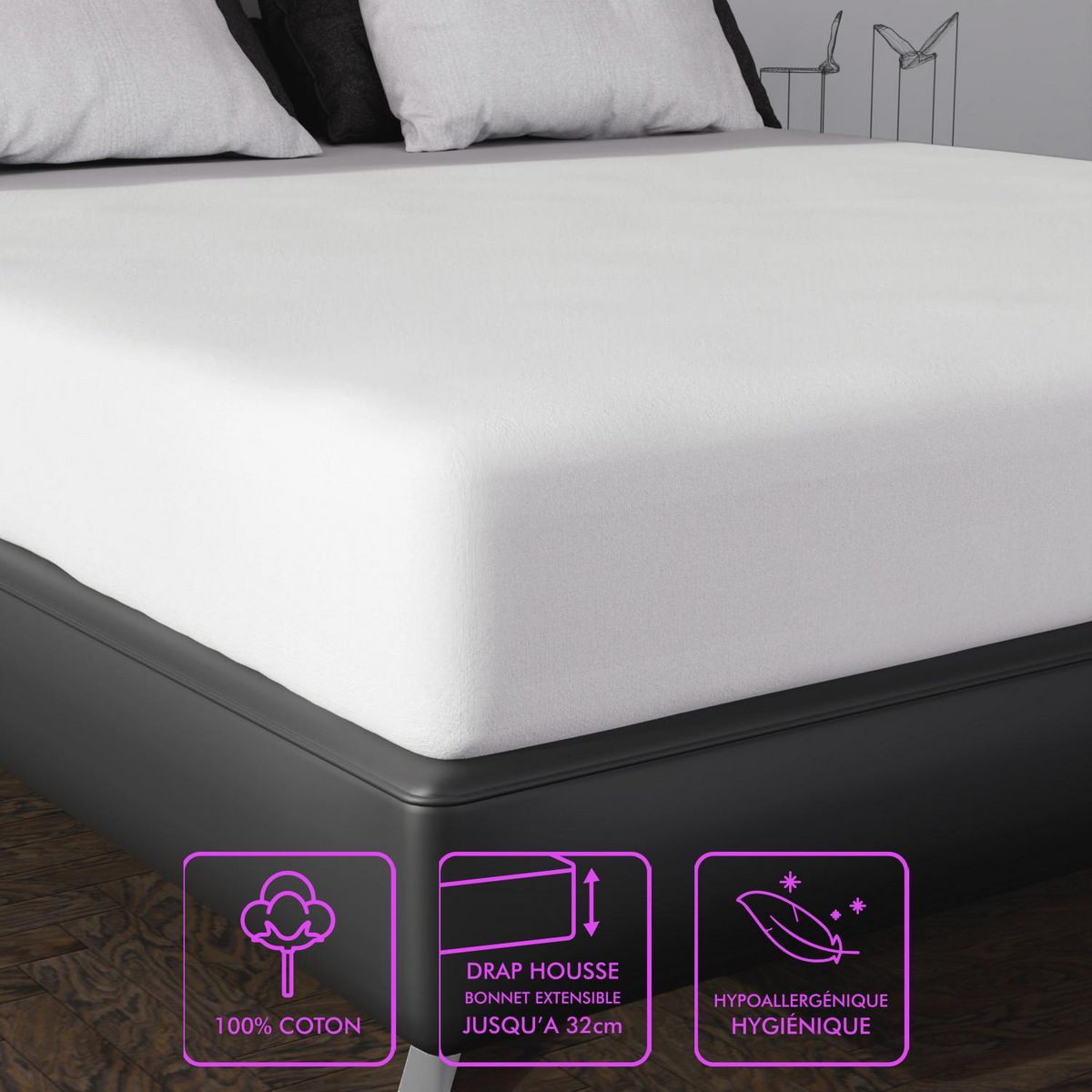 SOLEIL D'OCRE Protège matelas en coton MOLLETON, par Soleil d'ocre