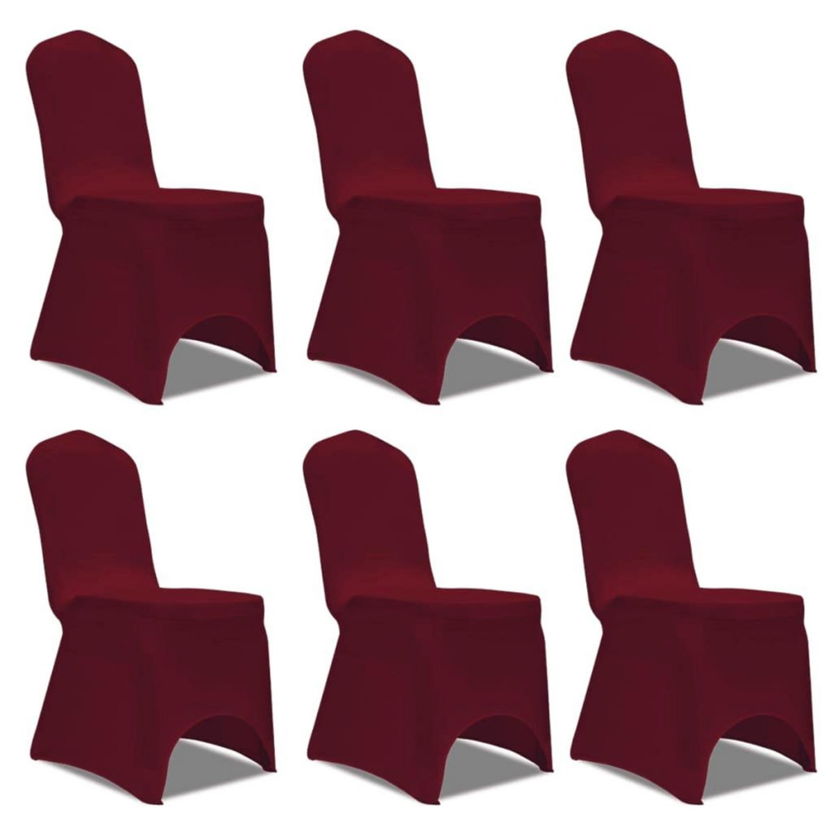 VIDAXL Housse bordeaux extensible pour chaise 6 pieces