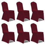 VIDAXL Housse bordeaux extensible pour chaise 6 pieces