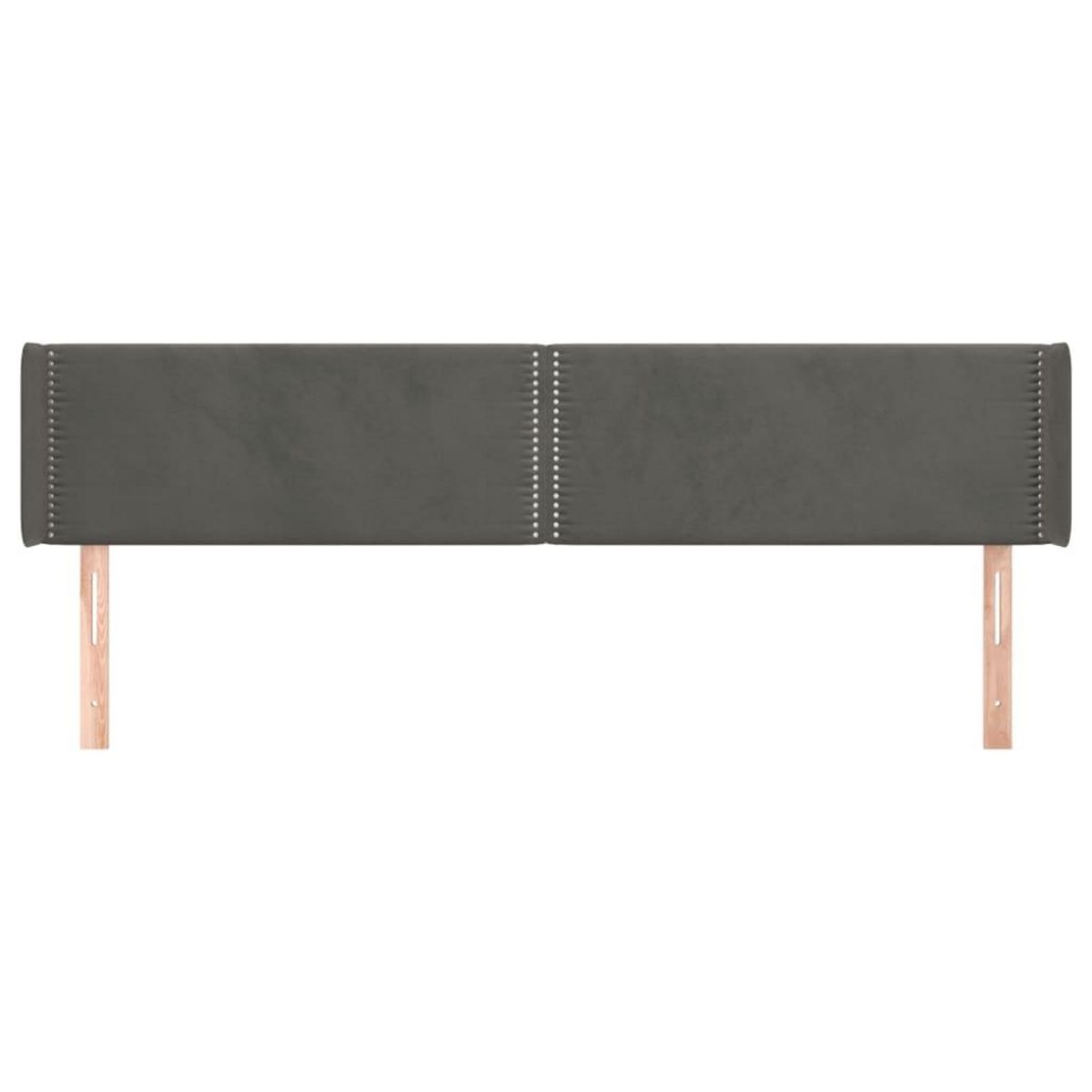 VIDAXL Tete de lit avec oreilles Gris fonce 203x16x78/88 cm Velours