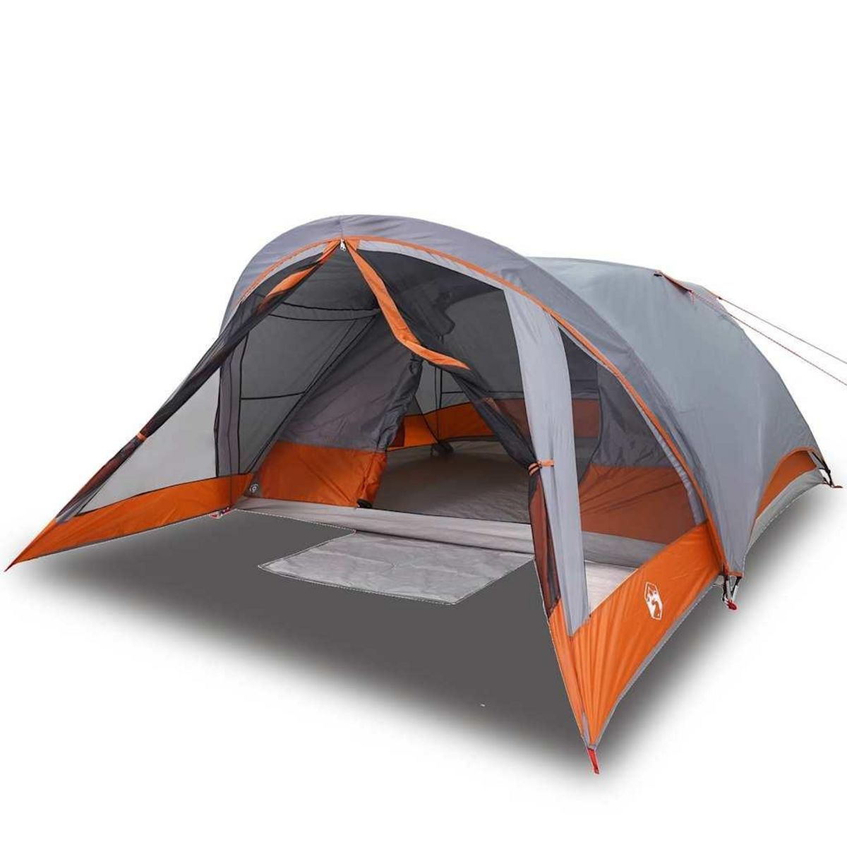 VIDAXL Tente de camping de cabine 4 personnes gris orange impermeable