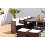 Voir la diapositive 4 : CONCEPT USINE Table et chaises 12 places encastrables résine marron-blanc MIAMI