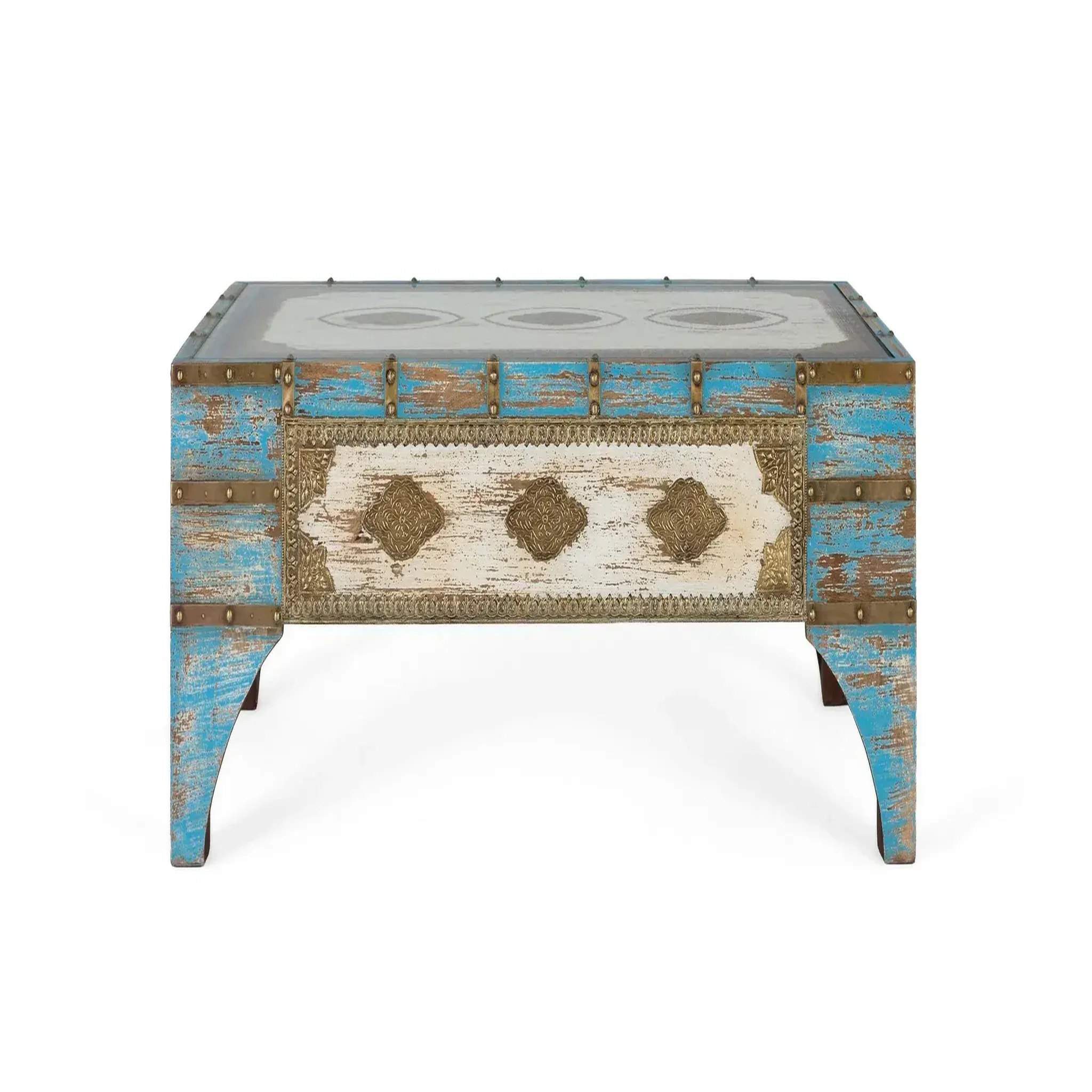 GINER Y COLOMER SL Table basse en bois de manguier 120 cm style ethnique vintage