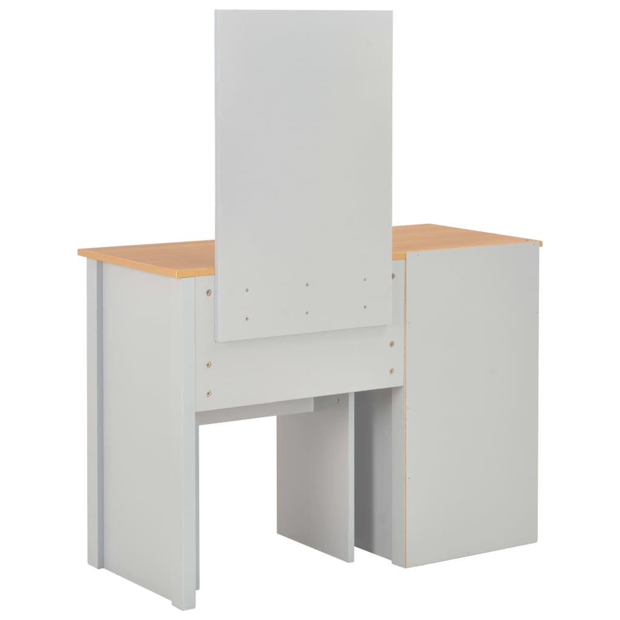 Voir la diapositive 5 : VIDAXL Coiffeuse avec miroir et tabouret gris 104x45x131 cm