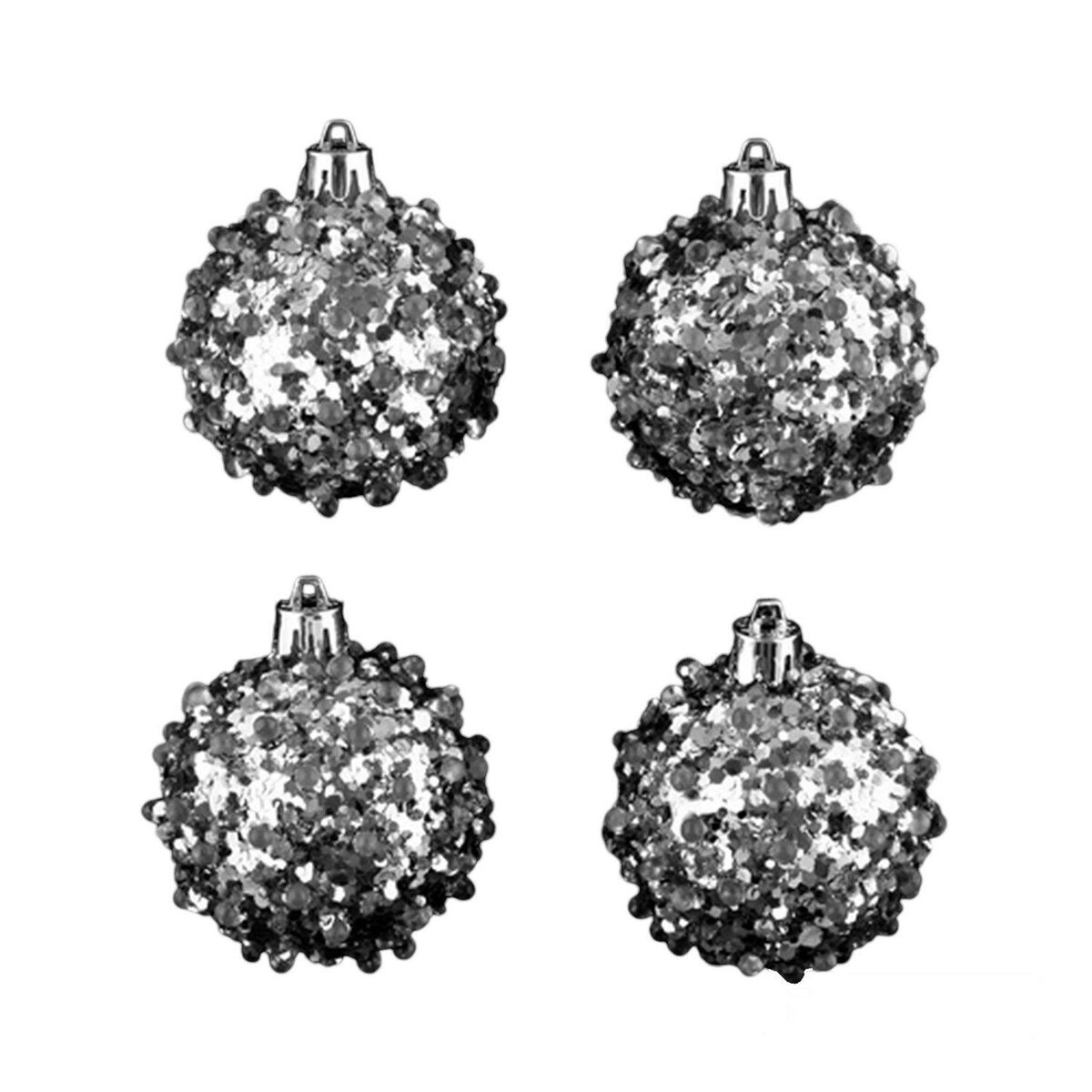 ATMOSPHERA Lot de 4 boules de noël Effet goutte