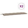 Voir la diapositive 5 : VIDAXL Coussins de banc jardin lot de 2 taupe 180x50x7 cm tissu Oxford