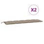 Voir la diapositive 5 : VIDAXL Coussins de banc jardin lot de 2 taupe 180x50x7 cm tissu Oxford