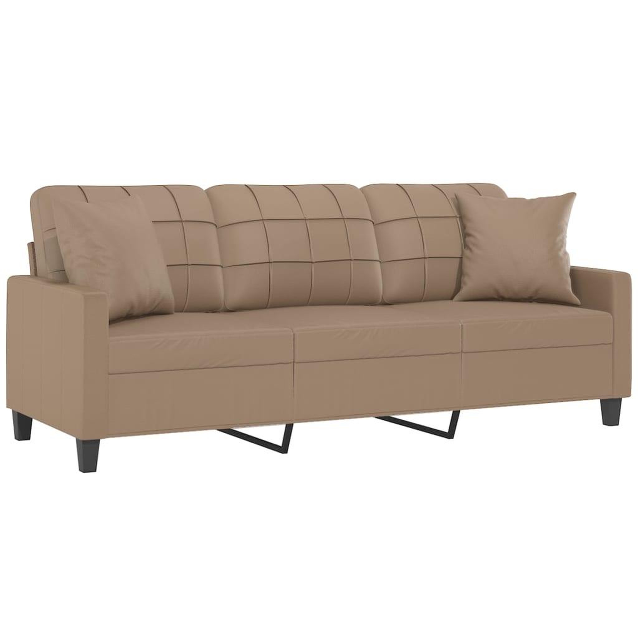 Voir la diapositive 3 : VIDAXL Canape 3 places avec oreillers cappuccino 180 cm similicuir