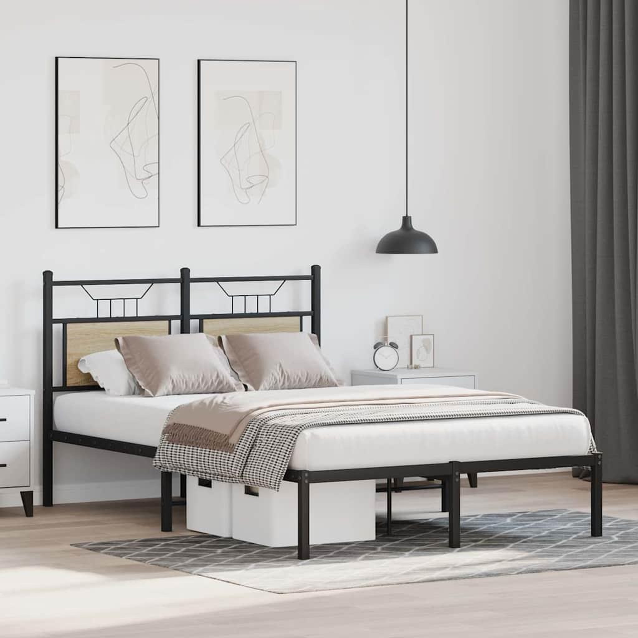 Voir la diapositive 4 : VIDAXL Cadre de lit sans matelas chene sonoma 120x190 cm