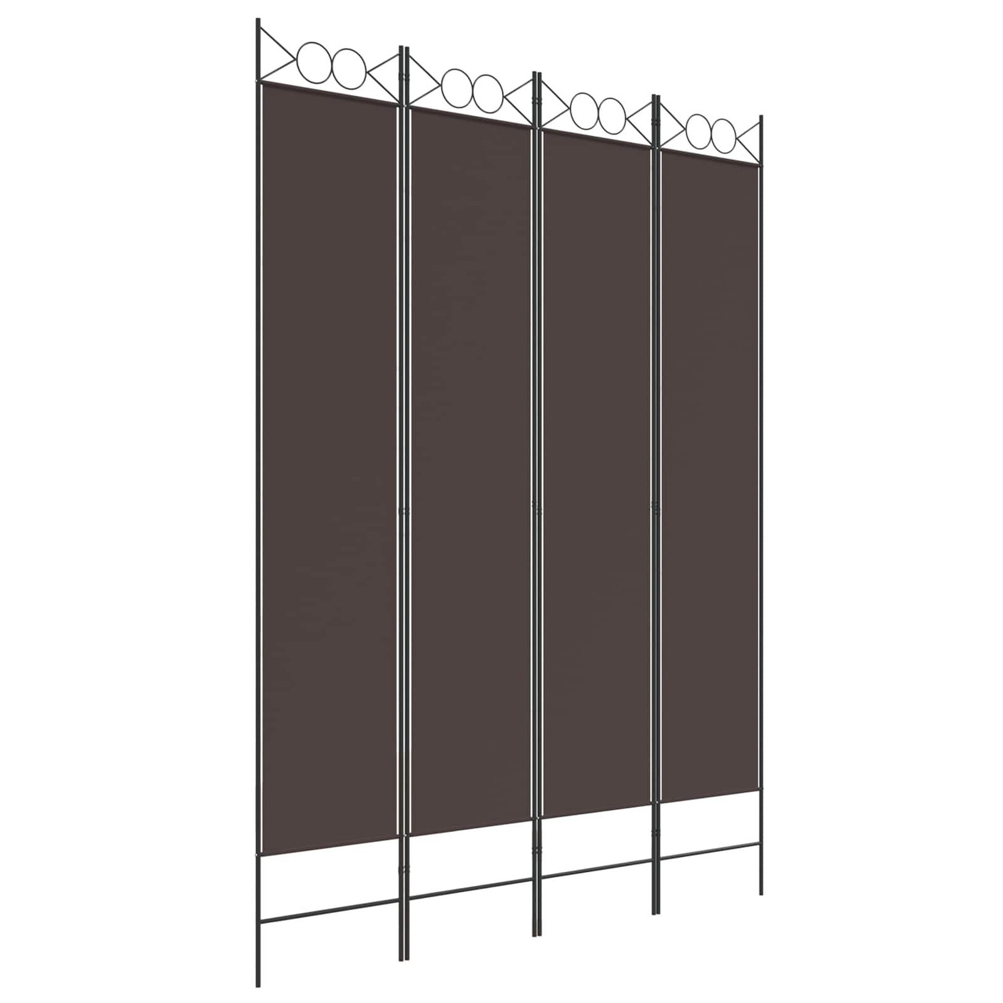 Voir la diapositive 2 : VIDAXL Cloison de separation 4 panneaux marron 160x220 cm tissu