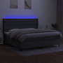 Voir la diapositive 3 : VIDAXL Sommier a lattes de lit matelas LED Gris fonce 200x200 cm Tissu