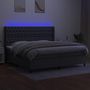 Voir la diapositive 3 : VIDAXL Sommier a lattes de lit matelas LED Gris fonce 200x200 cm Tissu