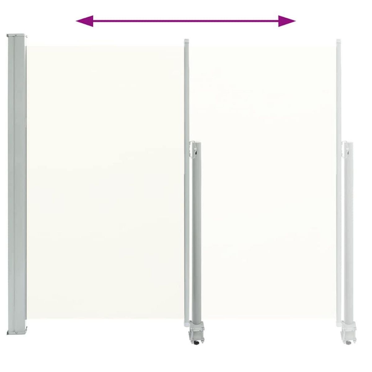 VIDAXL Auvent lateral retractable de patio 140 x 300 cm Blanc casse