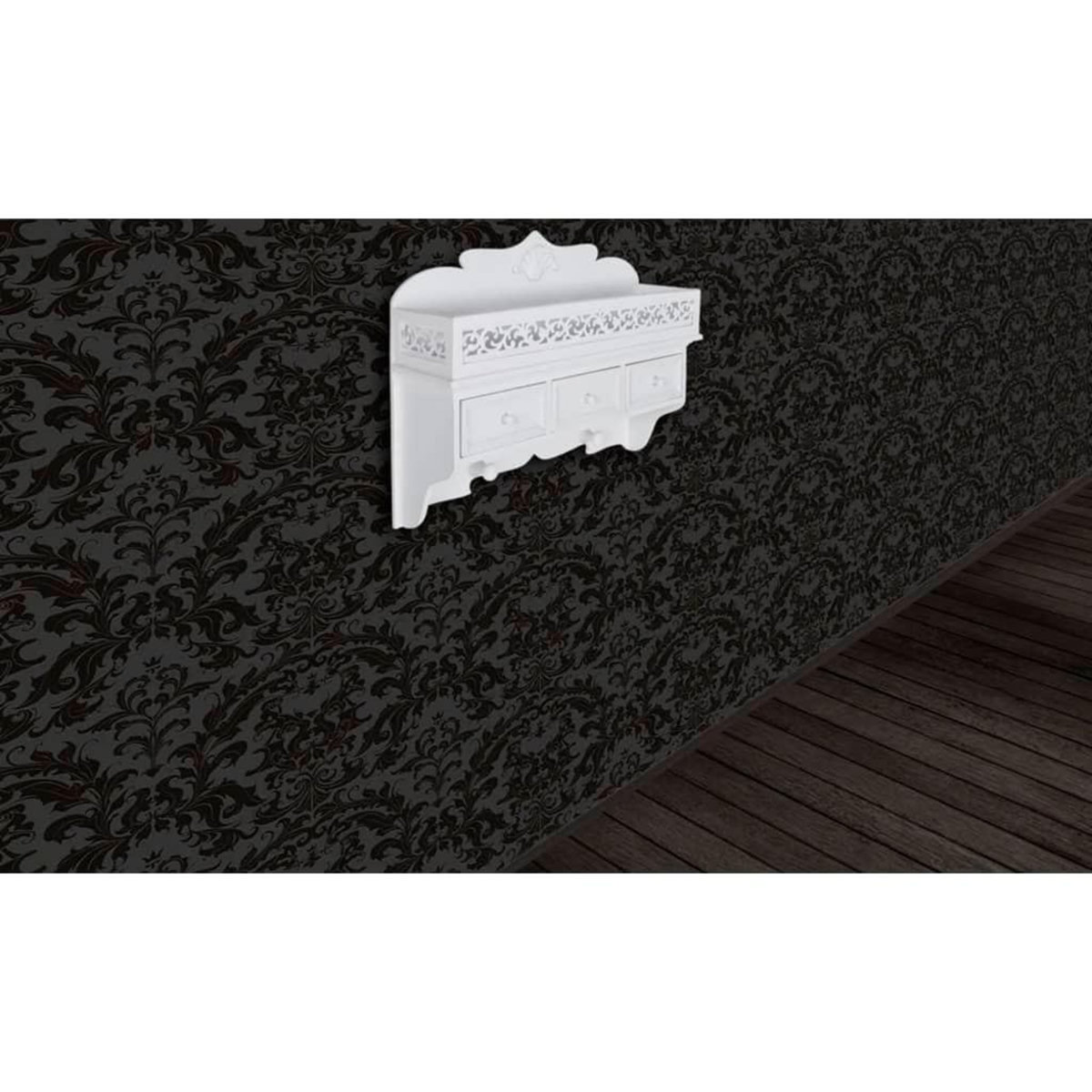 VIDAXL Etagere murale avec 3 tiroirs 2 crochets