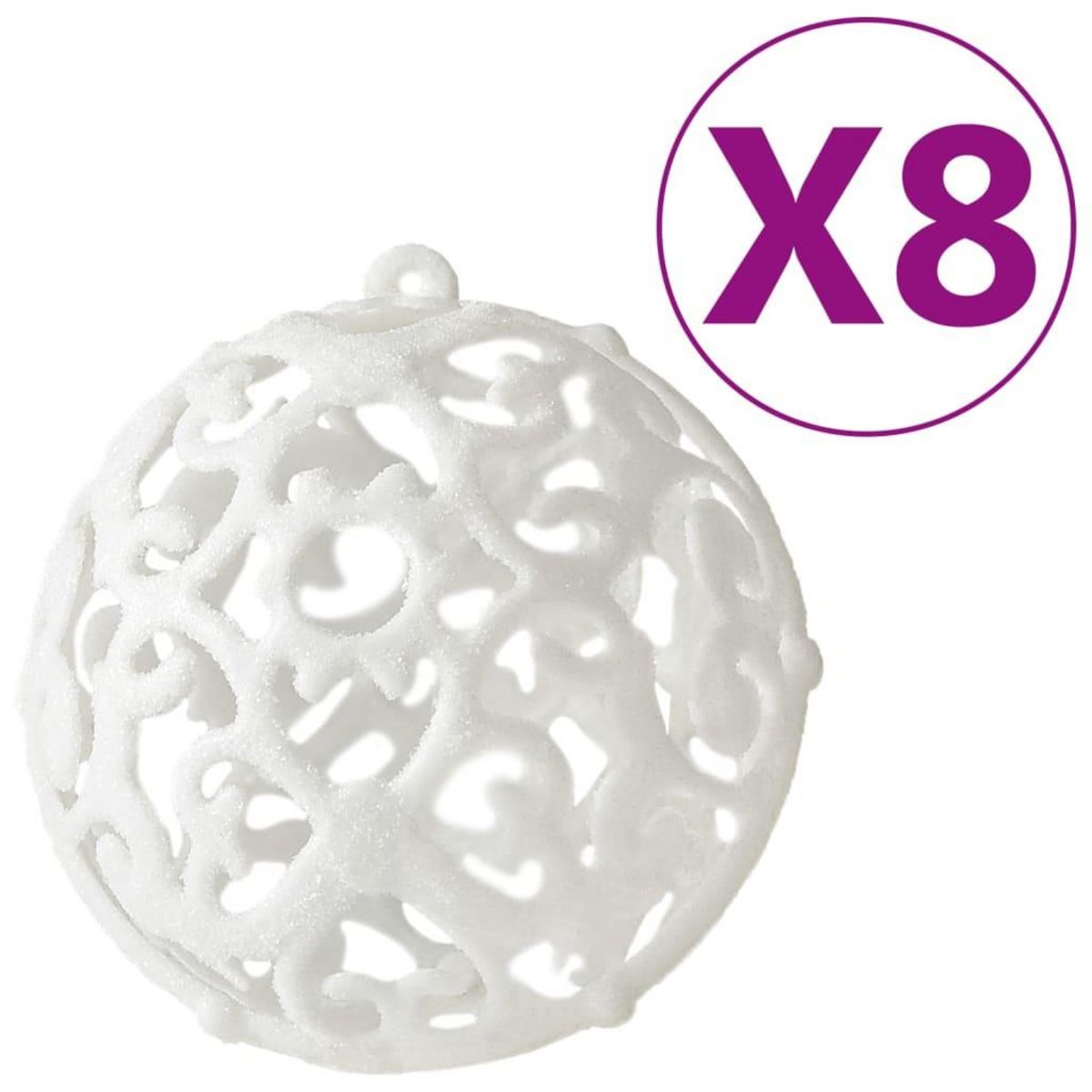 VIDAXL Ensemble de boules de Noël 100 pcs Blanc
