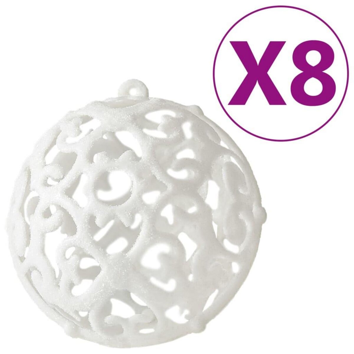 VIDAXL Ensemble de boules de Noël 100 pcs Blanc