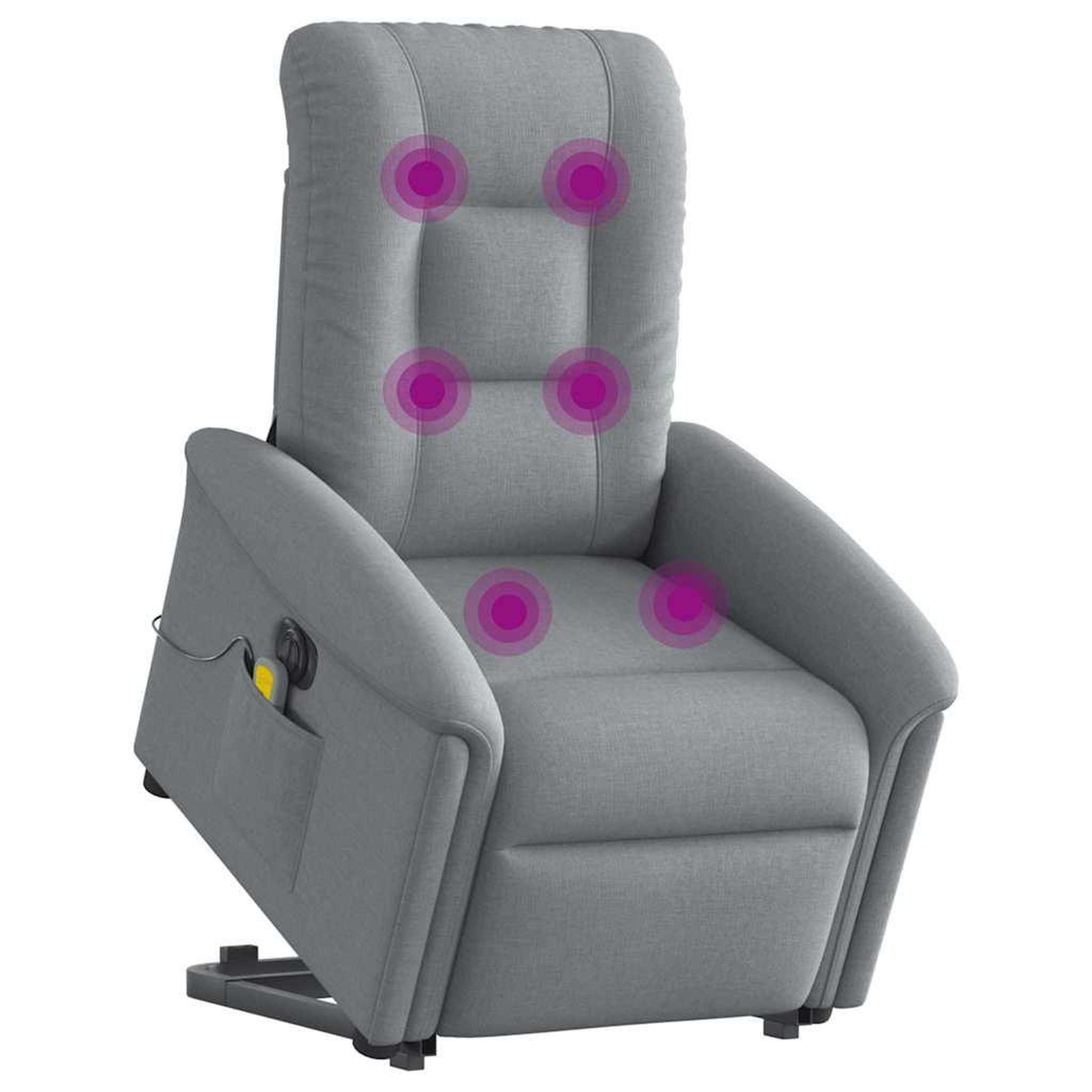 Voir la diapositive 2 : VIDAXL Fauteuil inclinable de massage electrique Gris clair Tissu