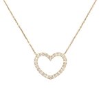 L'ATELIER D'AZUR Collier Femme Or Jaune - Pendentif Coeur - Pavé de Zirconiums