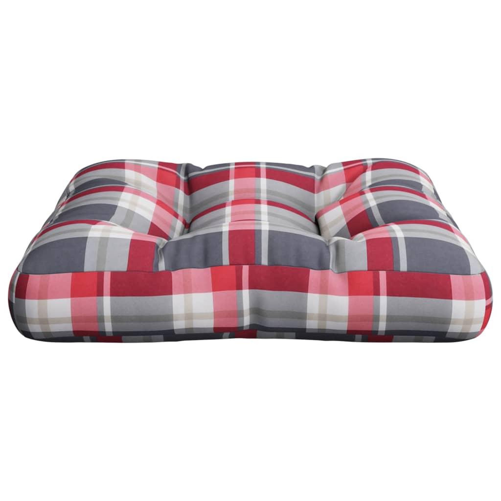 Voir la diapositive 4 : VIDAXL Coussin de palette carreaux rouges 58x58x10 cm tissu