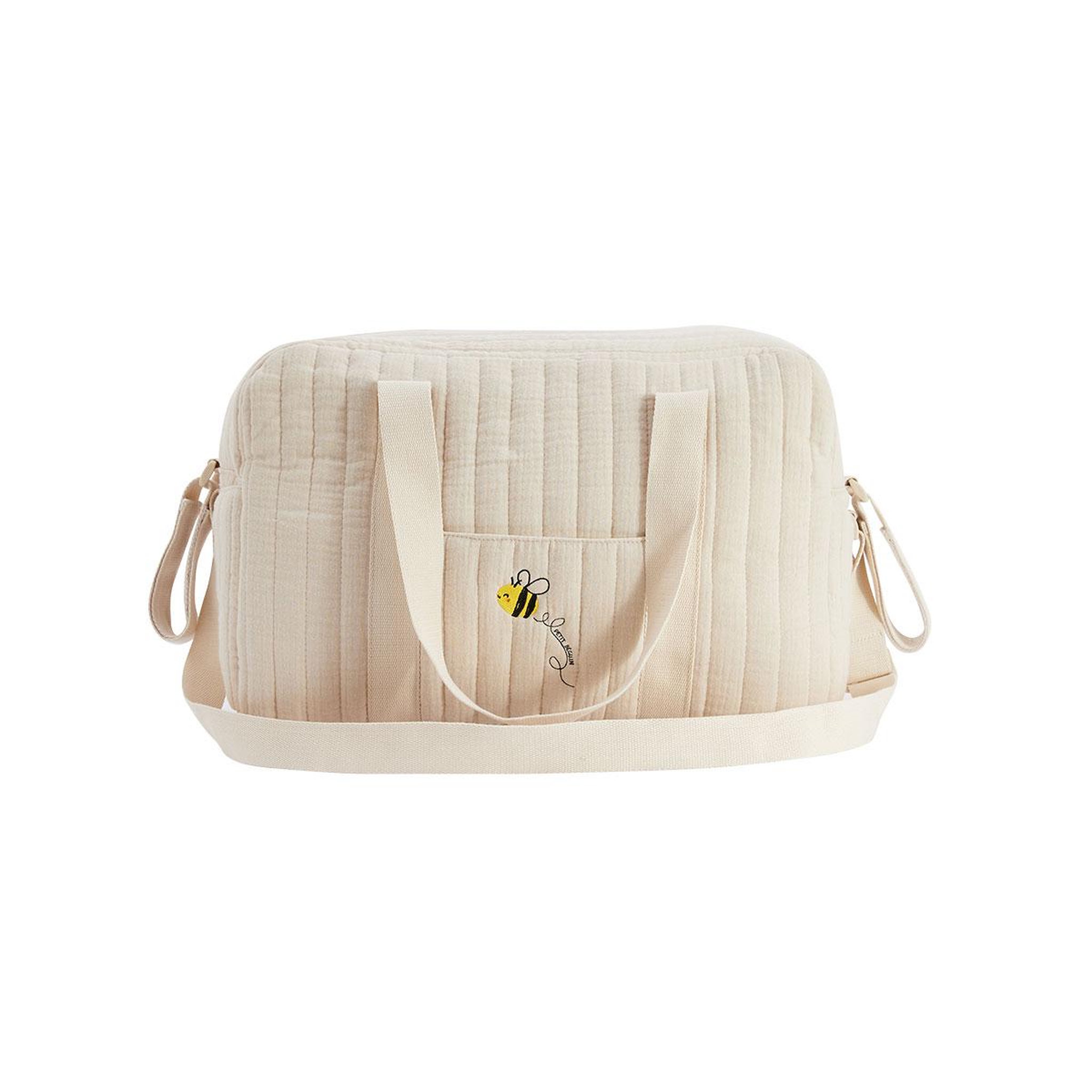 Voir la diapositive 1 : PETIT BEGUIN Sac à langer en gaze de coton eden