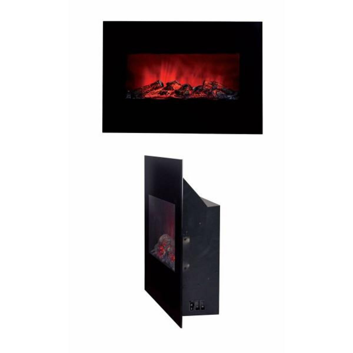 CLASSIC FIRE Cheminée murale électrique décorative Classic Fire Memphis Noir 1800 W 66 x 13 x 46 cm