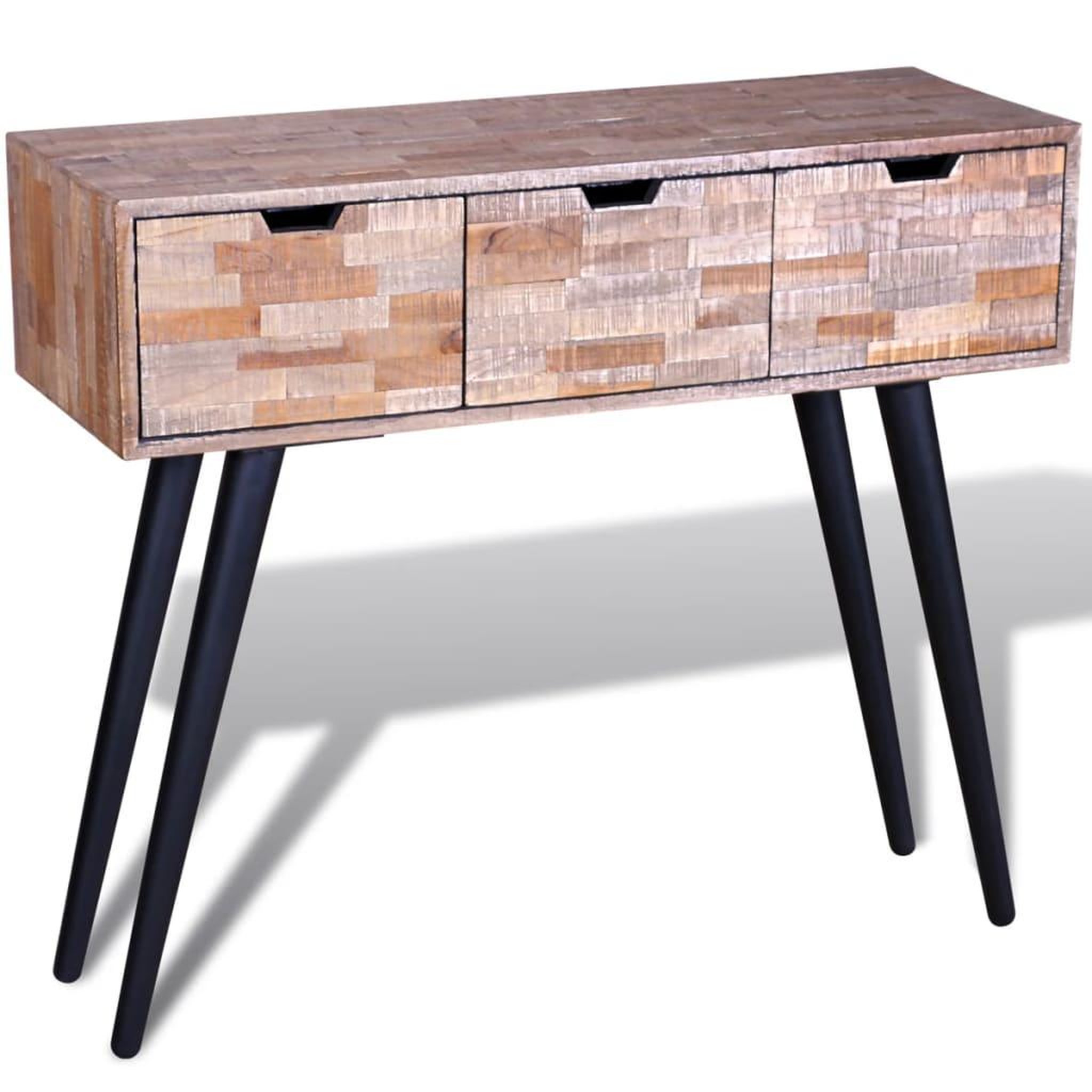 VIDAXL Table console avec 3 tiroirs bois de teck recycle