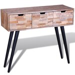 VIDAXL Table console avec 3 tiroirs Bois de teck recycle
