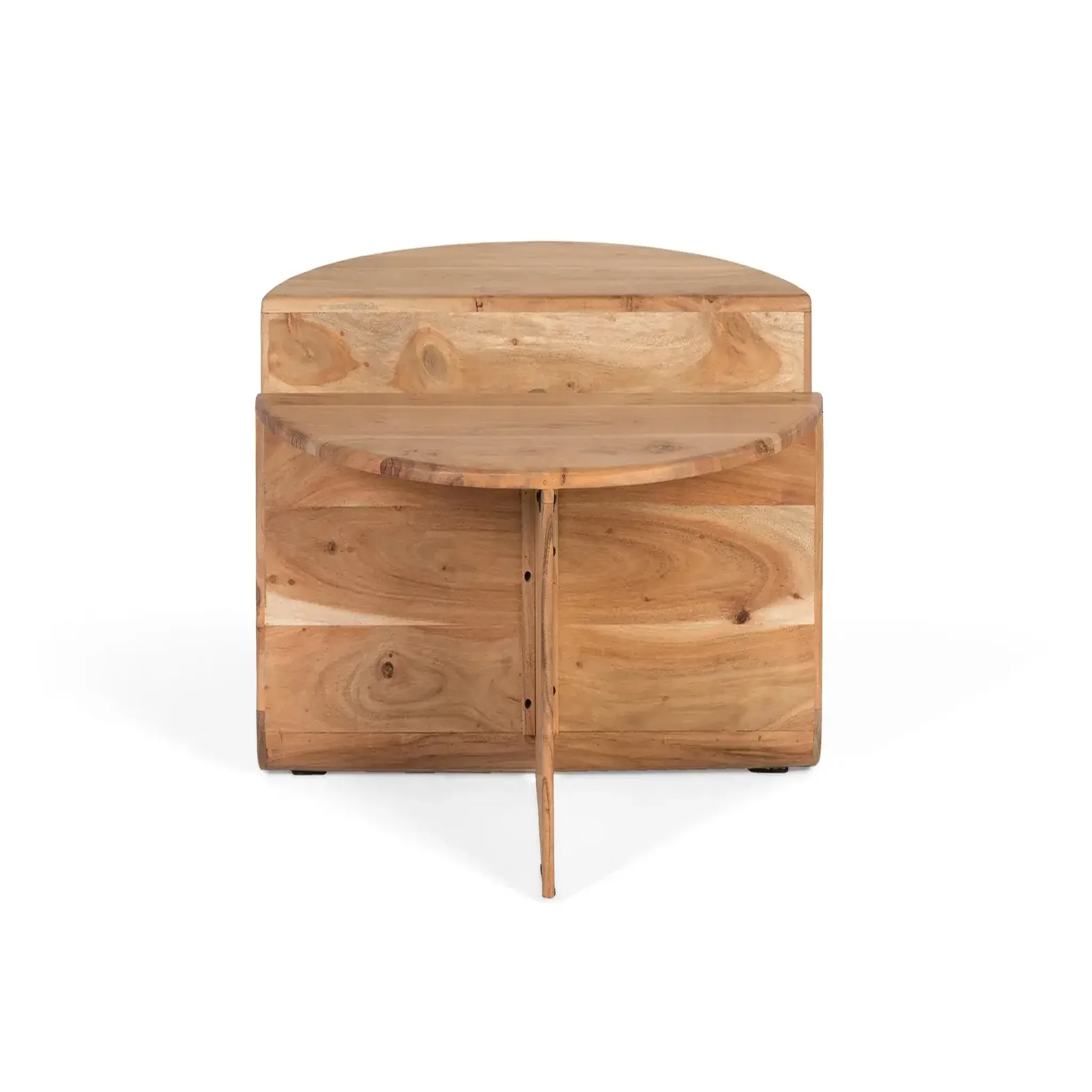 GINER Y COLOMER SL Table basse en bois d'acacia 80 cm style rustique moderne