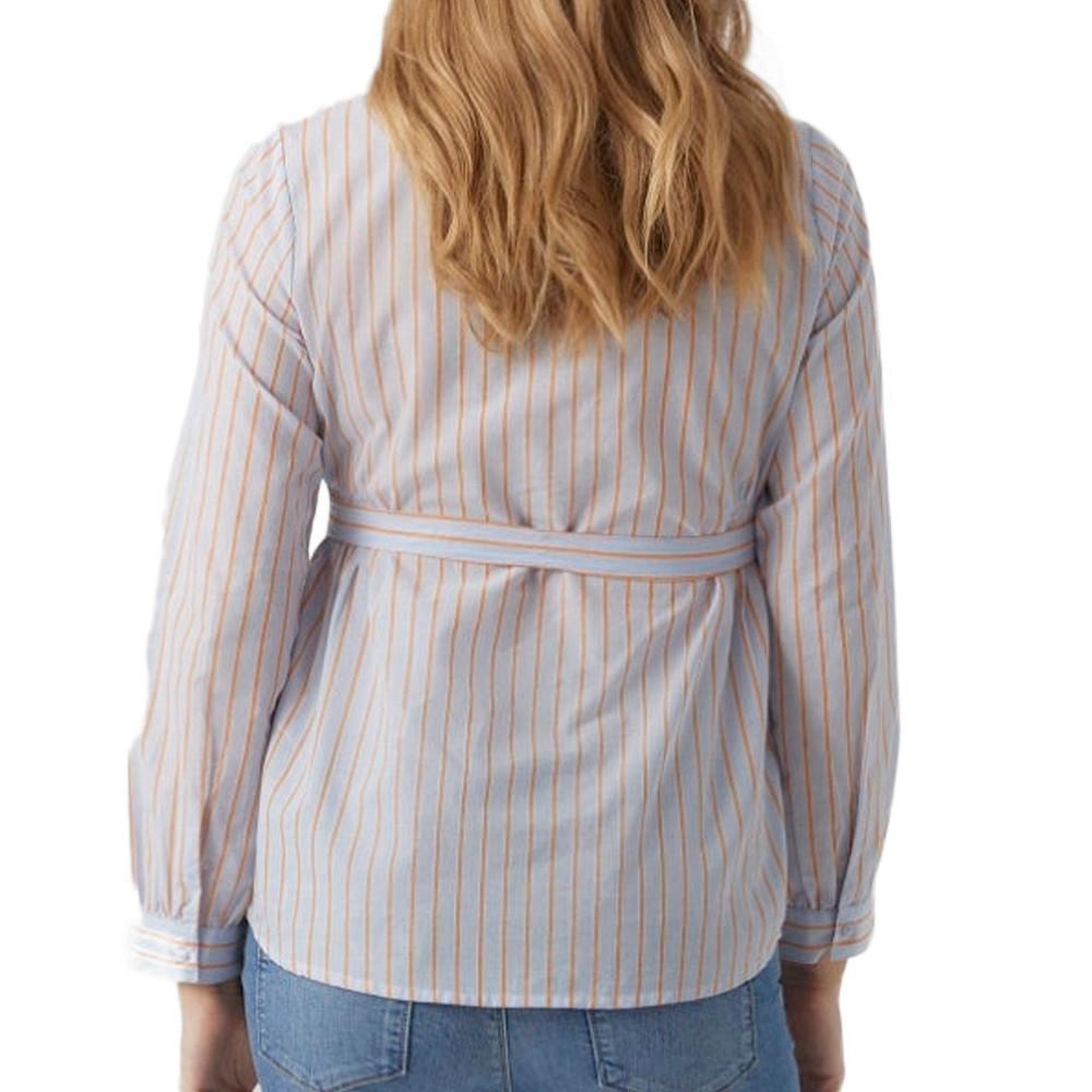 Voir la diapositive 4 : MAMALICIOUS Blouse de grossesse bleu/orange femme mamalicious cabana