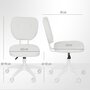 Voir la diapositive 3 : VINSETTO Chaise de bureau design Chersterfied dossier arrondi 2 boutons synthétique blanc