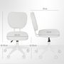 Voir la diapositive 3 : VINSETTO Chaise de bureau design Chersterfied dossier arrondi 2 boutons synthétique blanc