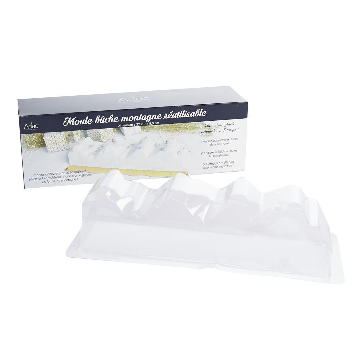 Moule à bûche en plastique forme montagne