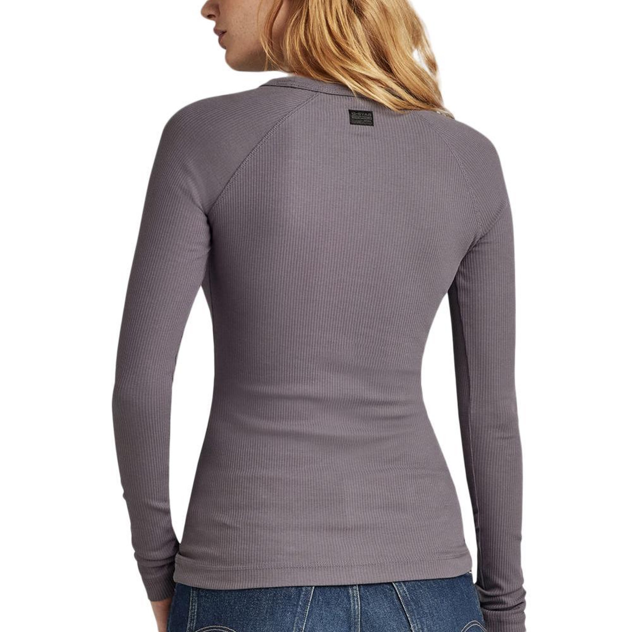 Voir la diapositive 2 : G-Star Raw T-shirt Manches Longues Gris G-Star Femme D23343