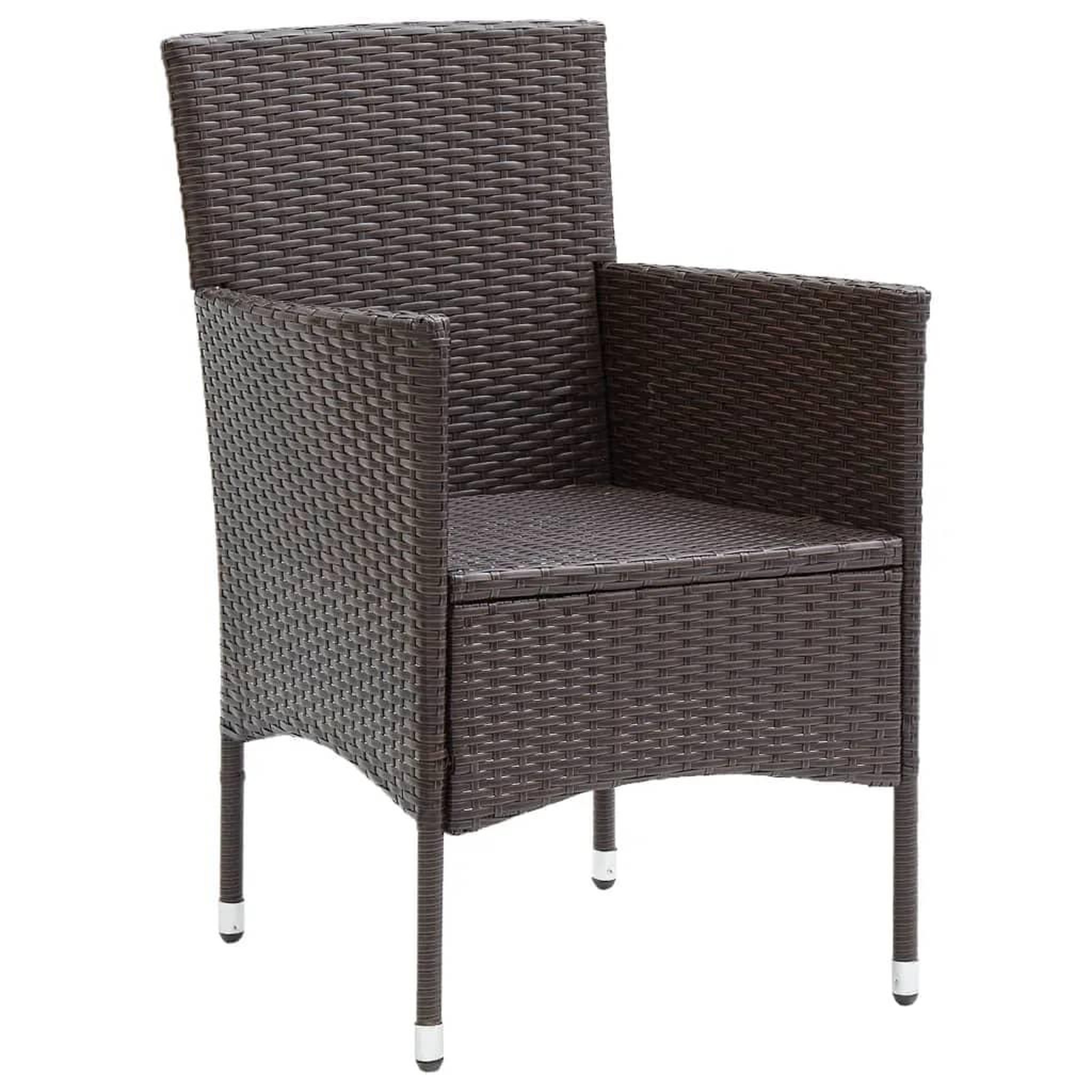 Voir la diapositive 5 : VIDAXL Ensemble a manger de jardin et coussins 9 pcs Poly rotin Marron