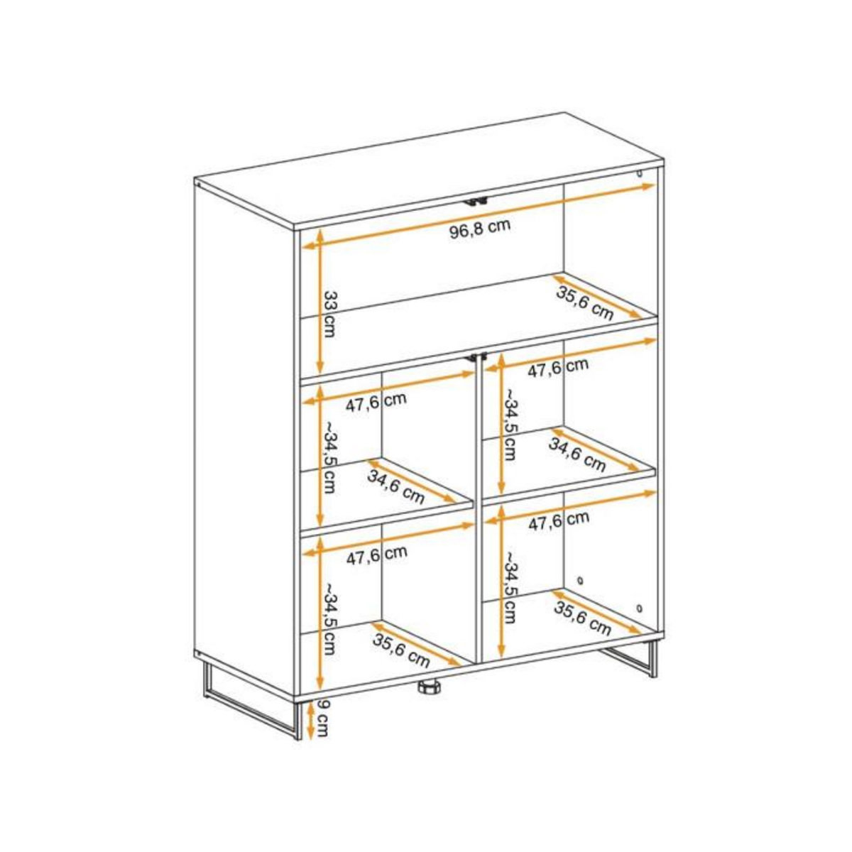 Paris Prix Buffet Design 2 Portes  Plank  120cm Naturel