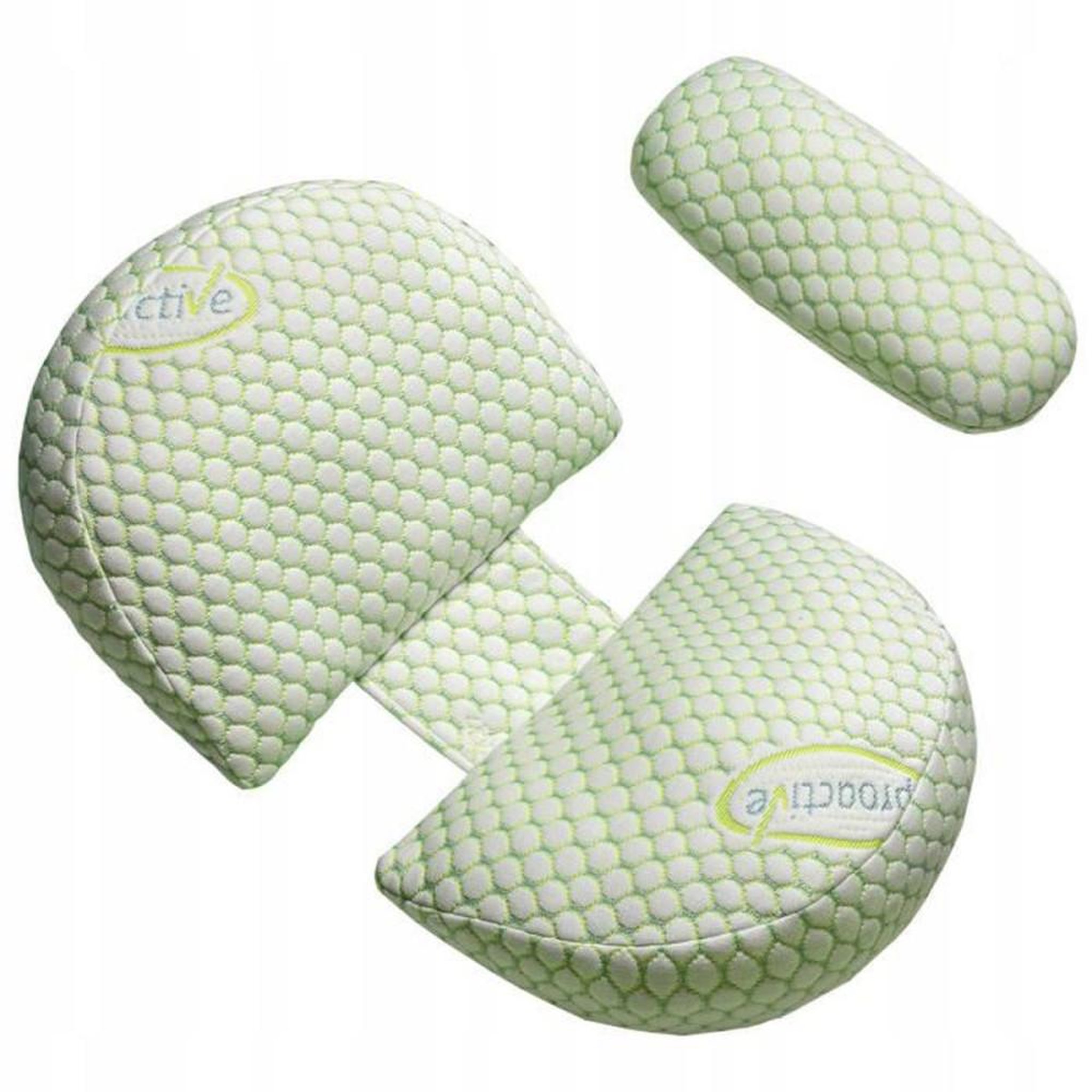 Coussin de grossesse en U vert taille S pour dormir sur le côté, supports amovibles et largeur ajustable jusqu'à 21 cm d'espace entre les supports