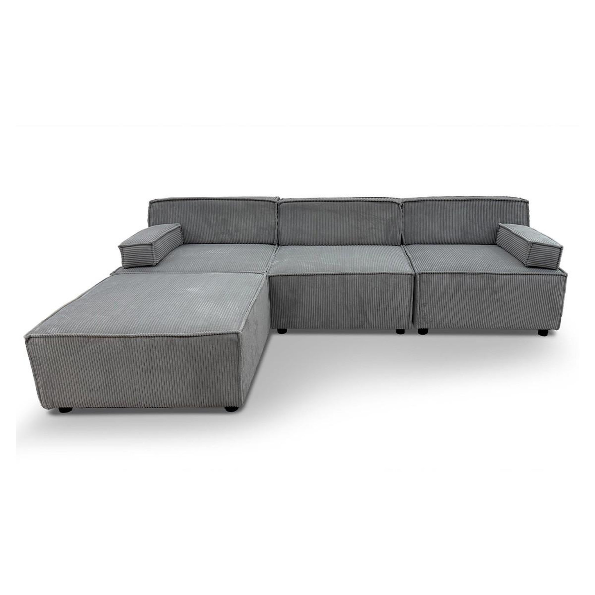 Paris Prix Canapé modulable en velours côtelé  todd  258cm gris