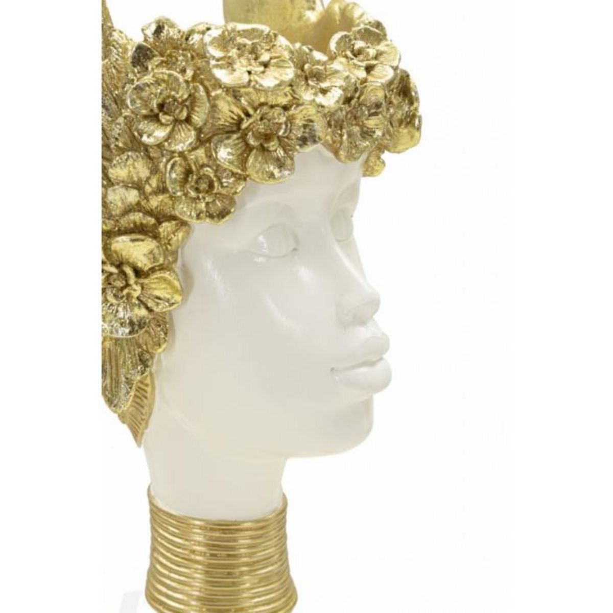 Paris Prix Statuette Buste Femme  Athena  32cm Blanc & Or