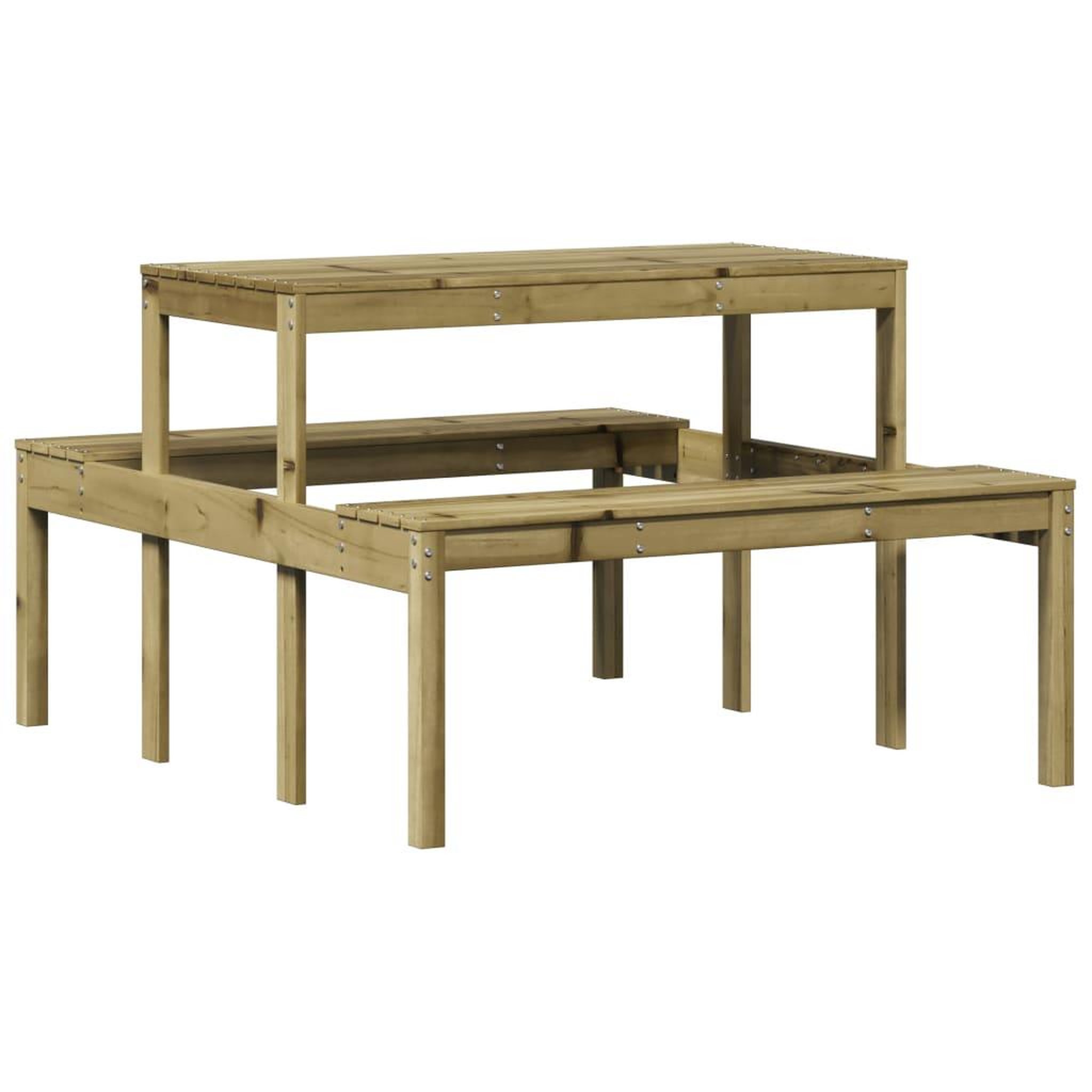 Voir la diapositive 2 : VIDAXL Table de pique-nique 110x134x75 cm bois de pin impregne