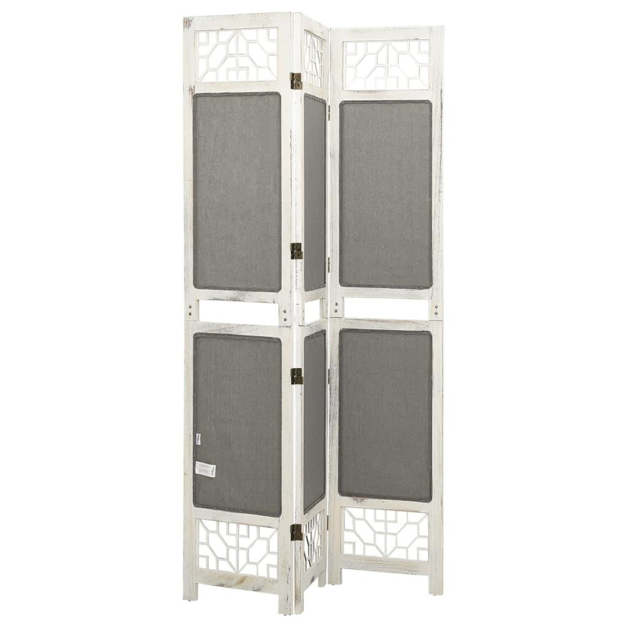 Voir la diapositive 4 : VIDAXL Cloison de separation 3 panneaux Gris 105x165 cm Tissu
