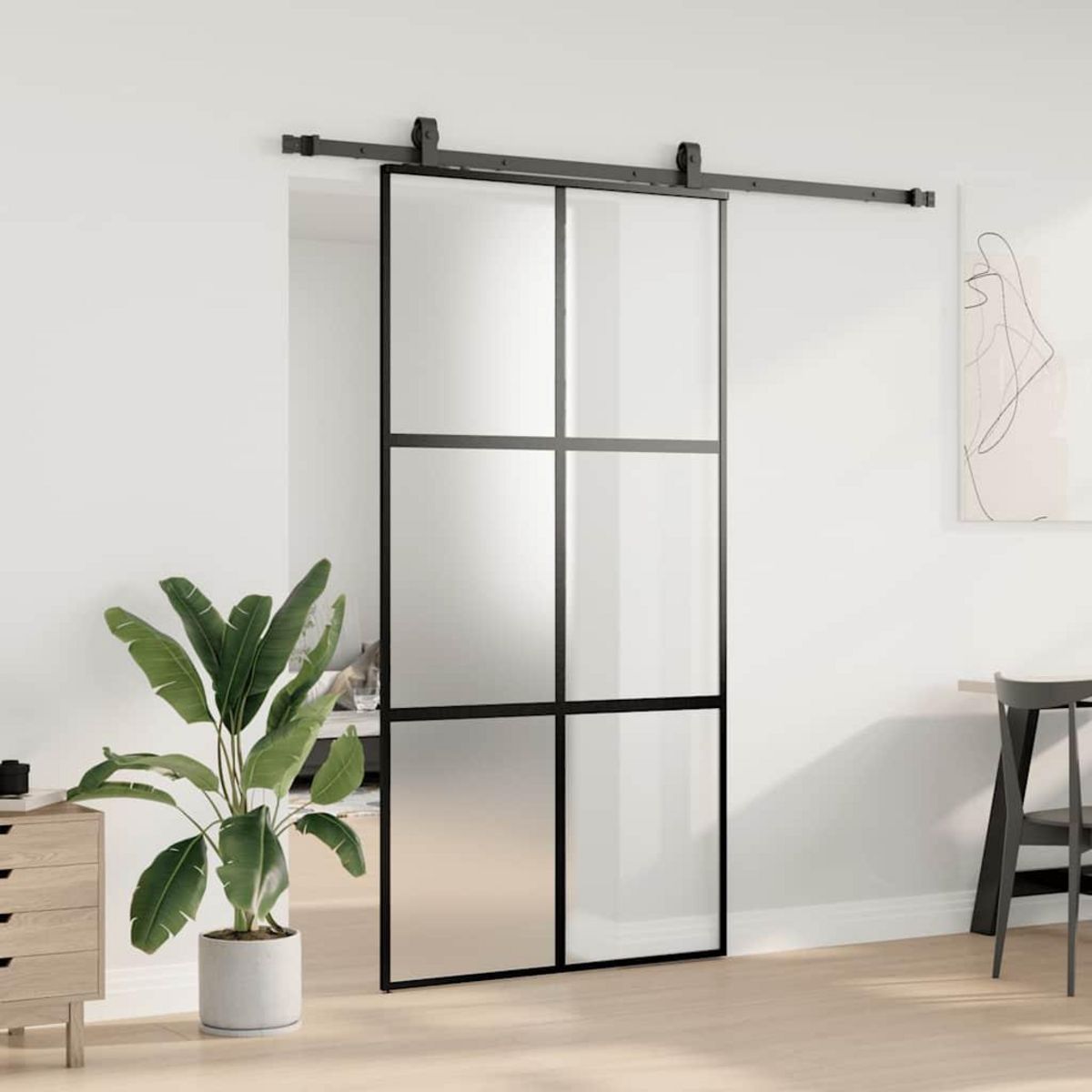 VIDAXL Porte coulissante avec kit de quincaillerie noir 102,5x205 cm