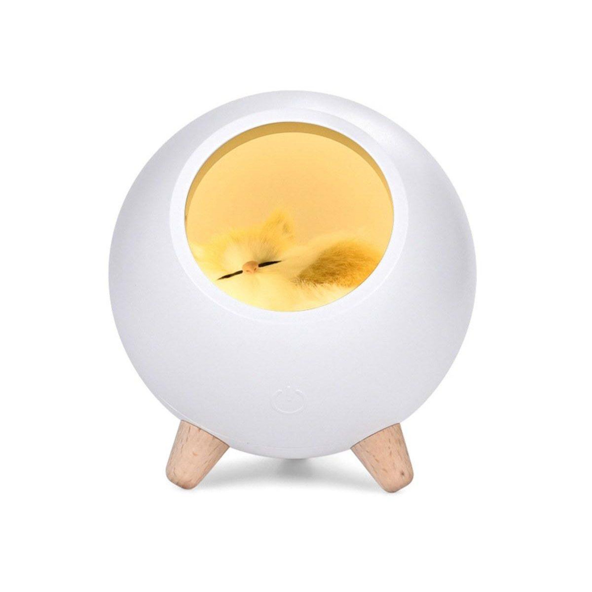 1001JOUETS Veilleuse enfant Chat - 3 intensités d'éclairage ajustables - Batterie rechargeable - Blanche
